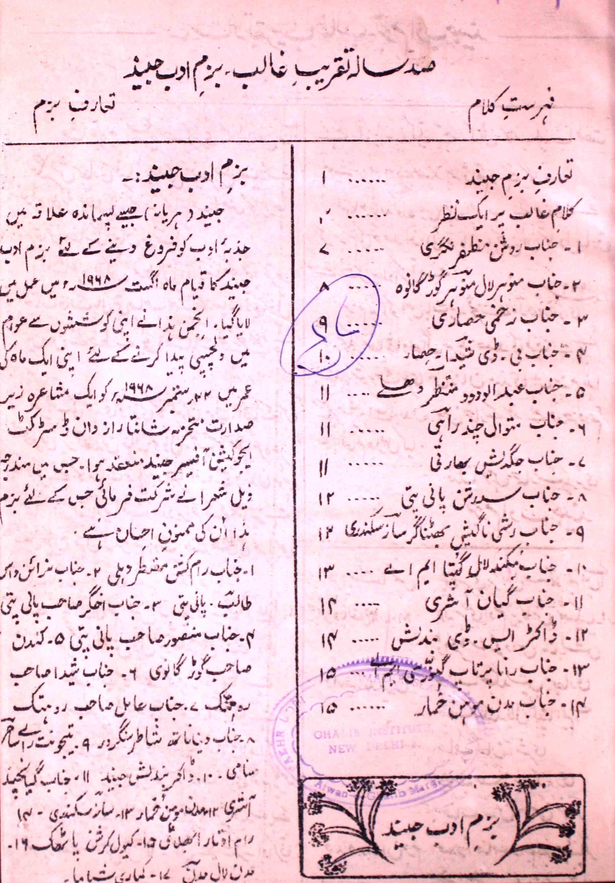 Sad Sala Taqreeb-e-Ghalib